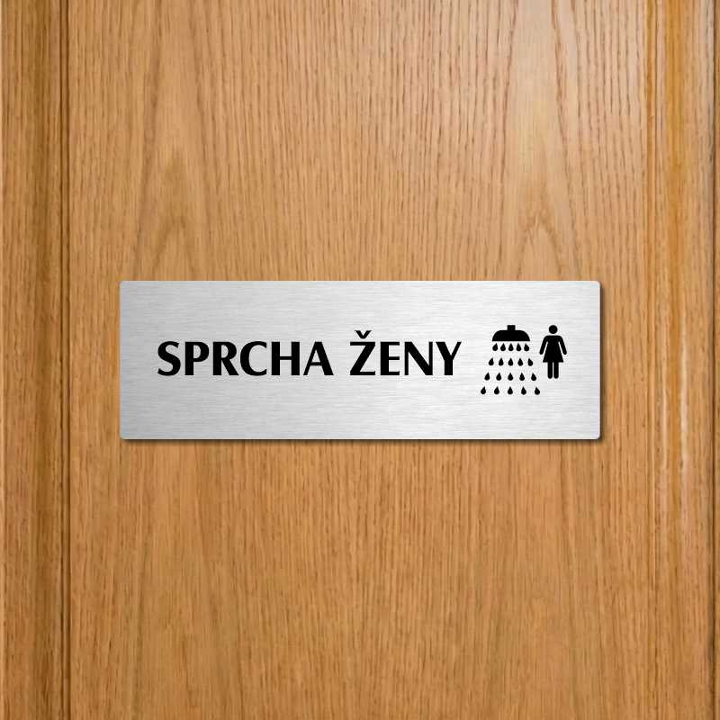 Sprcha ženy, 200x66mm, zlatá popiska s okrasným rámečkem  